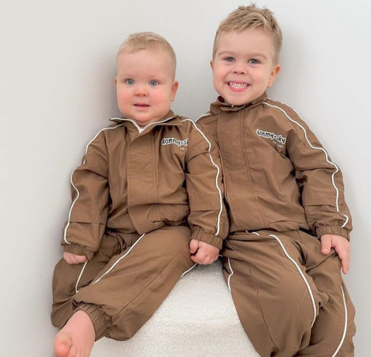 Signature Parachute Tracksuit Set - Chocolate