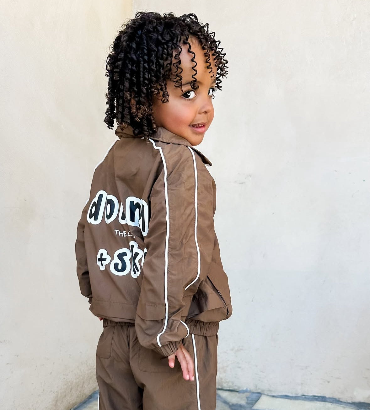 Signature Parachute Tracksuit Set - Chocolate